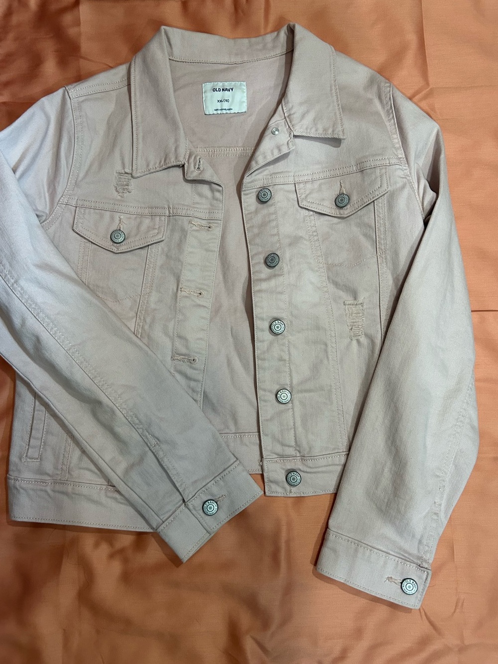 Old Navy Light Pink Denim Jacket Size Girls 16 or Women's Small